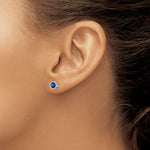 Load image into Gallery viewer, 14k White Gold 5mm Bezel Sapphire Stud Earrings, 1.4-Carat Gemweight
