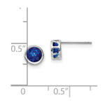 Load image into Gallery viewer, 14k White Gold 5mm Bezel Sapphire Stud Earrings, 1.4-Carat Gemweight