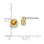 Load image into Gallery viewer, 14k White Gold 5mm Bezel Citrine Stud Earrings, 9/10-Carat Gemweight