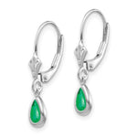 Load image into Gallery viewer, 14K White Gold 6x4mm Emerald May Earrings 1-Carat tw