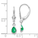 Load image into Gallery viewer, 14K White Gold 6x4mm Emerald May Earrings 1-Carat tw