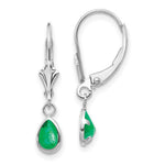 Load image into Gallery viewer, 14K White Gold 6x4mm Emerald May Earrings 1-Carat tw