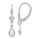 Load image into Gallery viewer, 14K White Gold 6x4mm Opal October Birthstone Earrings 0.5-Carat tw
