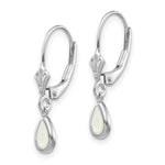 Load image into Gallery viewer, 14K White Gold 6x4mm Opal October Birthstone Earrings 0.5-Carat tw