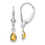 Load image into Gallery viewer, 14K White Gold 6x4mm Citrin November Earrings 0.7-Carat tw
