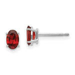 Load image into Gallery viewer, 14K White Gold 6x4 Garnet Earrings 1.36-Carat tw