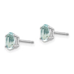 Load image into Gallery viewer, 14K White Gold 6x4 Oval March/Aquamarine Post Earrings