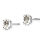 Load image into Gallery viewer, 14K White Gold 6x4 Oval April/White Zircon Post Earrings