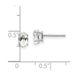 Load image into Gallery viewer, 14K White Gold 6x4 Oval April/White Zircon Post Earrings