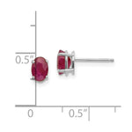 Load image into Gallery viewer, 14K White Gold 6x4 Oval JulYellow and Roseuby Post Earrings