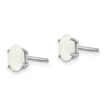 Load image into Gallery viewer, 14K White Gold 6x4mm Opal Earrings 0.6-Carat tw