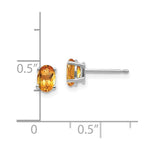 Load image into Gallery viewer, 14K White Gold 6x4mm Citrine Earrings 0.8-Carat tw