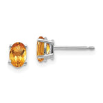 Load image into Gallery viewer, 14K White Gold 6x4mm Citrine Earrings 0.8-Carat tw