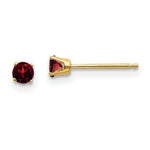 Load image into Gallery viewer, 14K Yellow Gold 3mm January/Garnet Post Earrings, 1/3-Carat Gemweight
