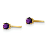 Load image into Gallery viewer, 14K Yellow Gold 3mm February/Amethyst Post Earrings, 1/5-Carat Gemweight