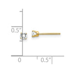 Load image into Gallery viewer, 14K Yellow Gold 3mm April/ White Topaz Post Earrings, 1/3-Carat Gemweight