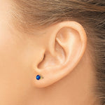 Load image into Gallery viewer, 14K Yellow Gold 4mm September Blue Sapphire Post Earrings 0.76-Carat tw