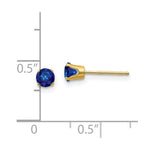 Load image into Gallery viewer, 14K Yellow Gold 4mm September Blue Sapphire Post Earrings 0.76-Carat tw