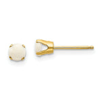 Load image into Gallery viewer, 14K Yellow Gold 4mm October Opal Post Earrings 0.36-Carat tw