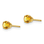 Load image into Gallery viewer, 14K Yellow Gold 4mm November Citrine Post Earrings 0.5-Carat tw