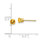 Load image into Gallery viewer, 14K Yellow Gold 4mm November Citrine Post Earrings 0.5-Carat tw