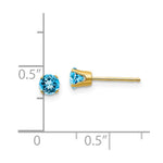 Load image into Gallery viewer, 14K Yellow Gold 4mm December Blue Topaz Post Earrings 0.66-Carat tw