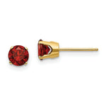 Load image into Gallery viewer, 14K Yellow Gold 5mm Garnet Earrings - January 1.16-Carat tw