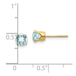 Load image into Gallery viewer, 14K Yellow Gold 5mm Aquamarine Earrings - March 1-Carat tw