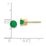 Load image into Gallery viewer, 14K Yellow Gold 5mm Emerald Earrings - May 1.06-Carat tw
