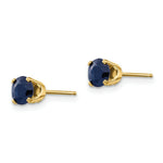 Load image into Gallery viewer, 14K Yellow Gold 5mm Sapphire Earrings - September 1.4-Carat tw