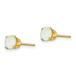 Load image into Gallery viewer, 14K Yellow Gold 5mm Opal Earrings - October 0.6-Carat tw