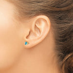 Load image into Gallery viewer, 14K Yellow Gold 5mm Blue Topaz Earrings - December 1.3-Carat tw