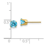 Load image into Gallery viewer, 14K Yellow Gold 5mm Blue Topaz Earrings - December 1.3-Carat tw