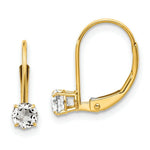 Load image into Gallery viewer, 14K White Zircon Earrings - April