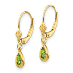 Load image into Gallery viewer, 14K 6x4mm August/Peridot Earrings