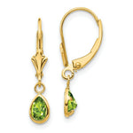 Load image into Gallery viewer, 14K 6x4mm August/Peridot Earrings