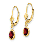 Load image into Gallery viewer, 14K 6x4mm Garnet/January Earrings