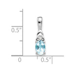 Load image into Gallery viewer, 14K White Gold 0.37-Carat Oval Aquamarine and Diamond Pendant