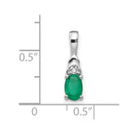 Load image into Gallery viewer, 14K White Gold 0.39-Carat Oval Emerald and Diamond Pendant