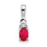 Load image into Gallery viewer, 14K White Gold 1/2-Carat Oval Ruby and Diamond Pendant