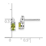 Load image into Gallery viewer, 14k White Gold Peridot Diamond Earring with Diamond Accent, 0.47-Carat Gemweight