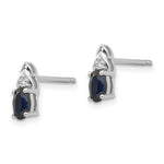 Load image into Gallery viewer, 14k White Gold Sapphire Diamond Earring with Diamond Accent, 0.72-Carat Gemweight