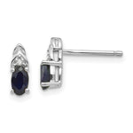 Load image into Gallery viewer, 14k White Gold Sapphire Diamond Earring with Diamond Accent, 0.72-Carat Gemweight