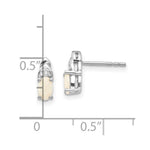 Load image into Gallery viewer, 14k White Gold Opal Diamond Earring with Diamond Accent, 0.36-Carat Gemweight