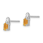 Load image into Gallery viewer, 14k White Gold Citrine Diamond Earring with Diamond Accent, 0.35-Carat Gemweight