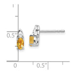 Load image into Gallery viewer, 14k White Gold Citrine Diamond Earring with Diamond Accent, 0.35-Carat Gemweight