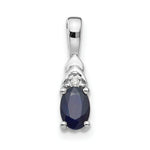Load image into Gallery viewer, 14K White Gold 0.62-Carat Oval Sapphire and Diamond Pendant