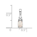 Load image into Gallery viewer, 14K White Gold 1/4-Carat Opal and Diamond Pendant