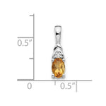 Load image into Gallery viewer, 14K White Gold 0.37-Carat Oval Citrine and Diamond Pendant
