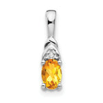Load image into Gallery viewer, 14K White Gold 0.37-Carat Oval Citrine and Diamond Pendant